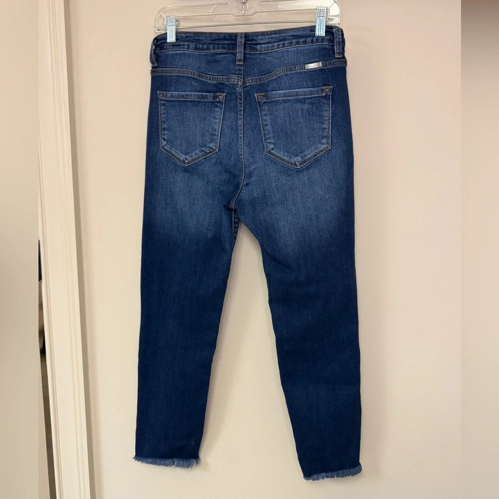 KanCan: Karlee High Rise Ankle Skinny Distressed Blue Jean, Size 28 - Picture 2 of 11